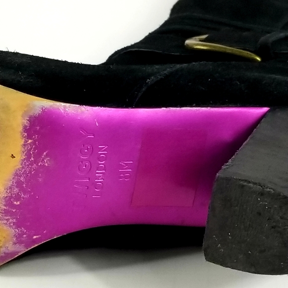 TWIGGY LONDON BLACK SUEDE HIGH HEEL BOOTS SIZE 8M - Picture 6 of 7